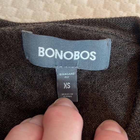 BONOBOS 100% MERINO WOOL SWEATER SZ XS BROWN VERY SOFT UNISEX - Picture 5 of 6
